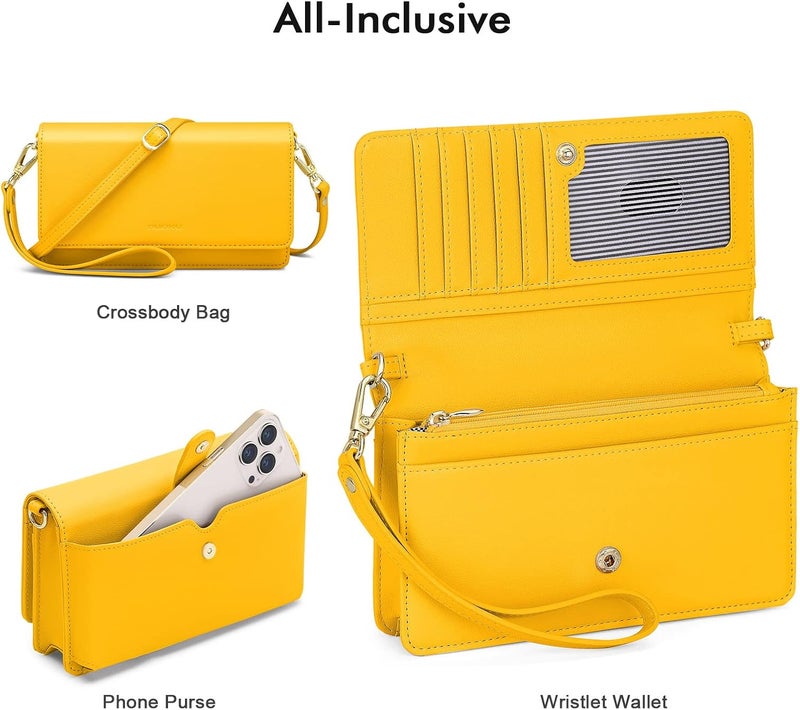 Nuoku Crossbody Bag for Women Cellphone Little Purse with Credit Card Slots Lightweight Leather Wristlet Wallet | Cellphone, Little Purse, Lightweight - Image 2